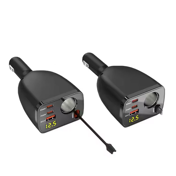  Type C 4 in 1 Retractable Cord Car Charger