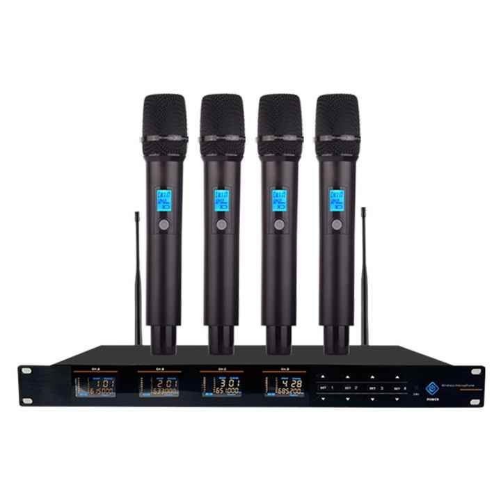 4 channel wireless microphone system uhf for singi rechargeable microphone system pro audio for Meet